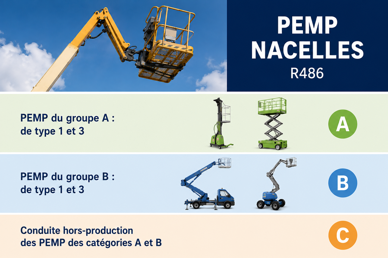 Informations sur la durée et les tarifs de la formation R486 Plates-formes élévatrices mobiles de personne